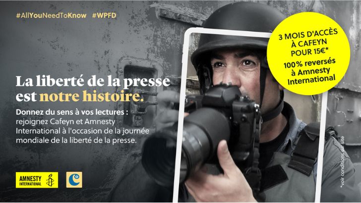 Cafeyn et Amnesty International France s’associent pour soutenir le pluralisme de la presse